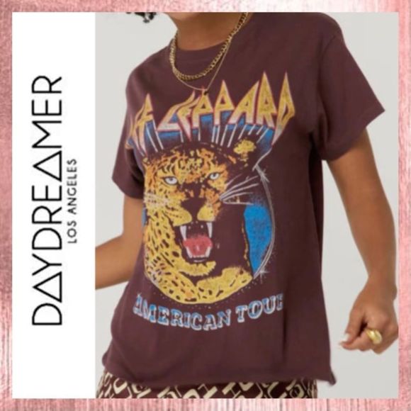 NWT DAYDREAMER LA Revolve Huckleberry Def Leppard American Tour Tee Small S NEW - Picture 1 of 7